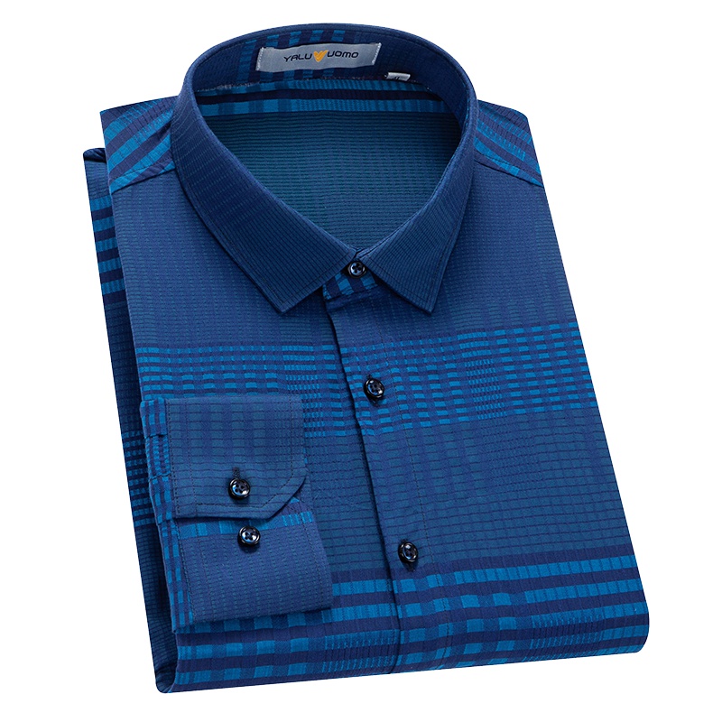 雅鹿男装长袖衬衫男时尚纯棉商务休闲衬衫DD1CD041S