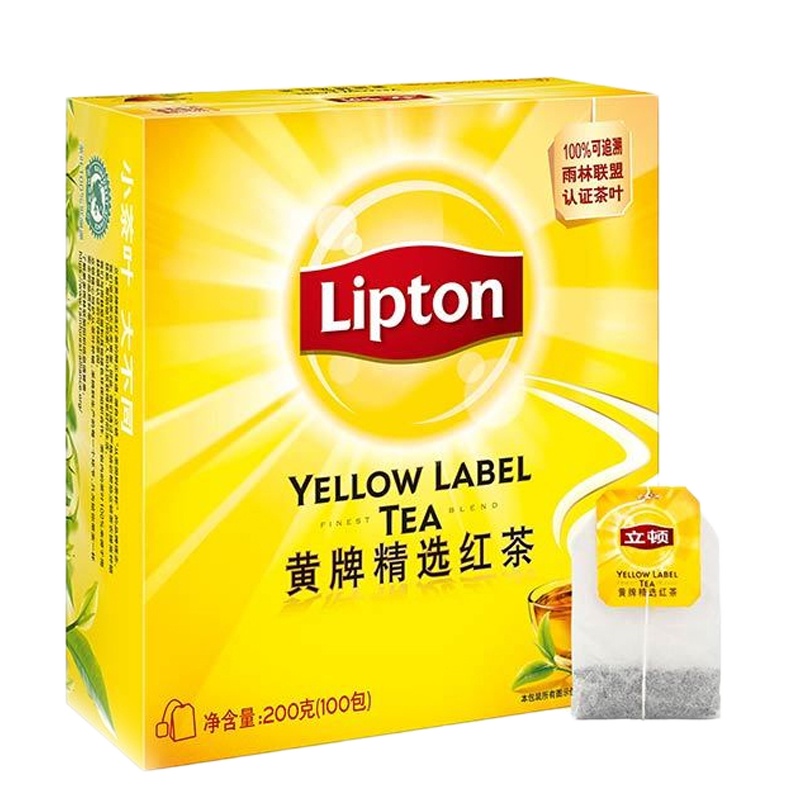 立顿 黄牌精选红茶 100包200g(盒)