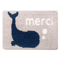 大江卡通鲸鱼防滑底浴室脚家用卧室卫生间口植绒吸水地垫 鲸鱼泡泡