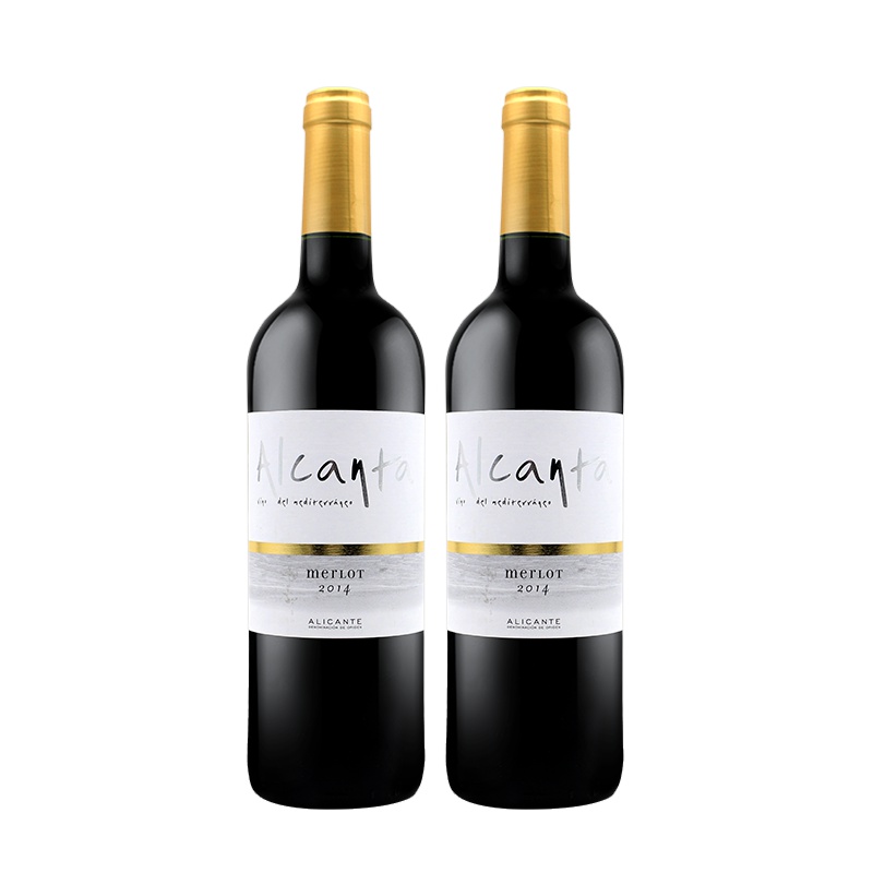 西班牙原瓶进口 奥肯特梅洛红葡萄酒 Alcanta Varietal Merlot 双支装750ml*2