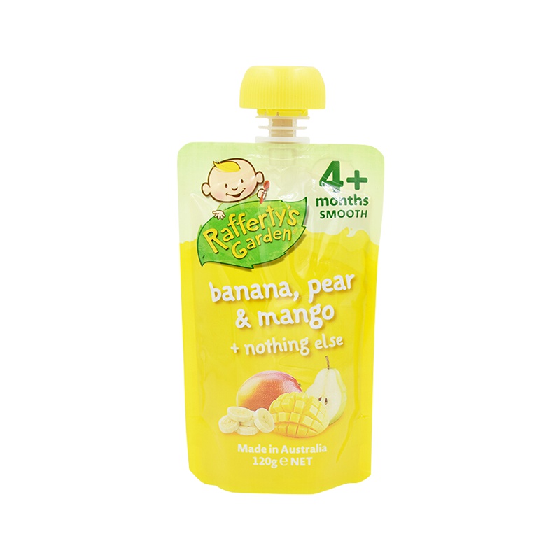 [临期清仓]Rafferty's Garden 婴儿辅食香蕉梨芒果泥4+120G