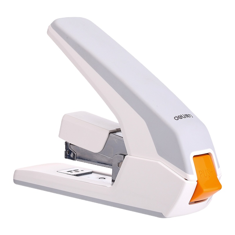得力0465 60页省力订书机白色装订器 钉书机订书器装订机省力订书机