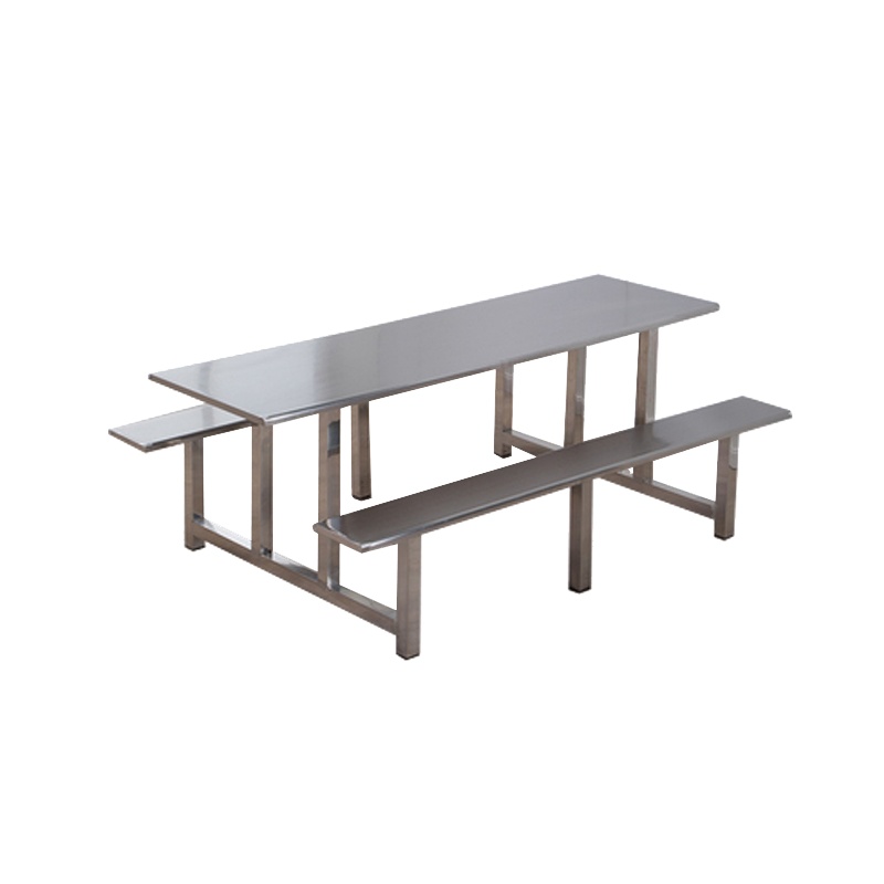 臻远不锈钢连体桌椅组合加固加厚款