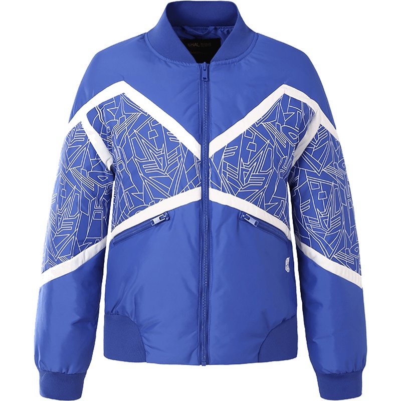 艾莱依变形金刚联名款2018新款短款印花羽绒服女