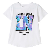 LI-NING KIDS 女小童3-6岁吸汗运动短袖t恤