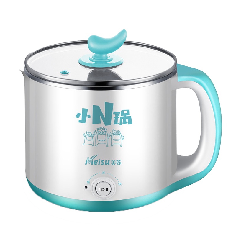 美苏(meisu)电煮锅MS-AM01蓝色1.5L宿舍 小 电锅 杯 迷你 电热杯电火锅小火锅电热锅学生锅煮面锅