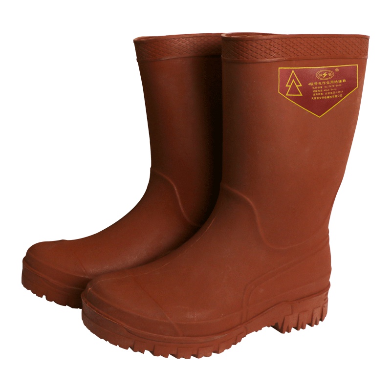 双安 4级带电作业绝缘靴40KV 耐压35KV橡胶绝缘靴 40码