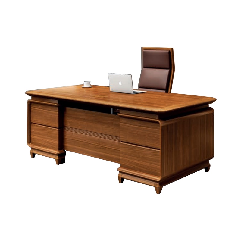 钜晟 新中式实木小班台1.6米胡桃木主管桌经理办公桌JS-GL-AB-1601