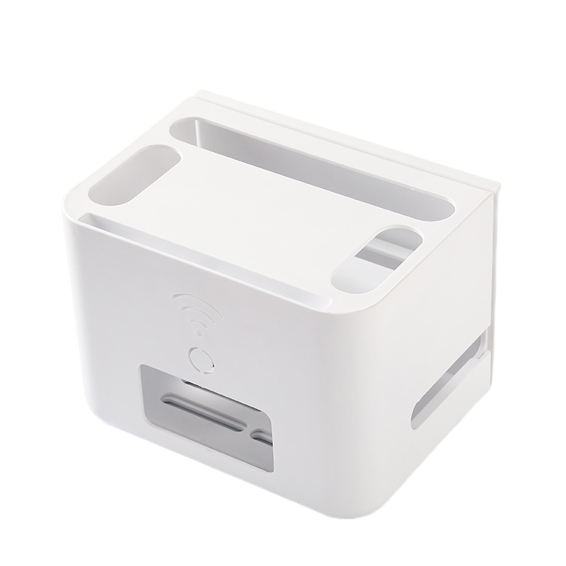 无线wifi路由器收纳盒插座插线板桌面米魁整理盒客厅电视机顶盒置物架 路由器收纳盒[象牙白]D