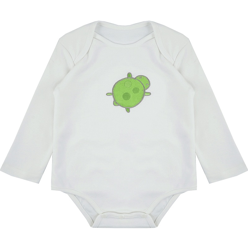 婴姿坊春季草龟漫步系列舒爽透气男童三角哈衣包臀连体衣