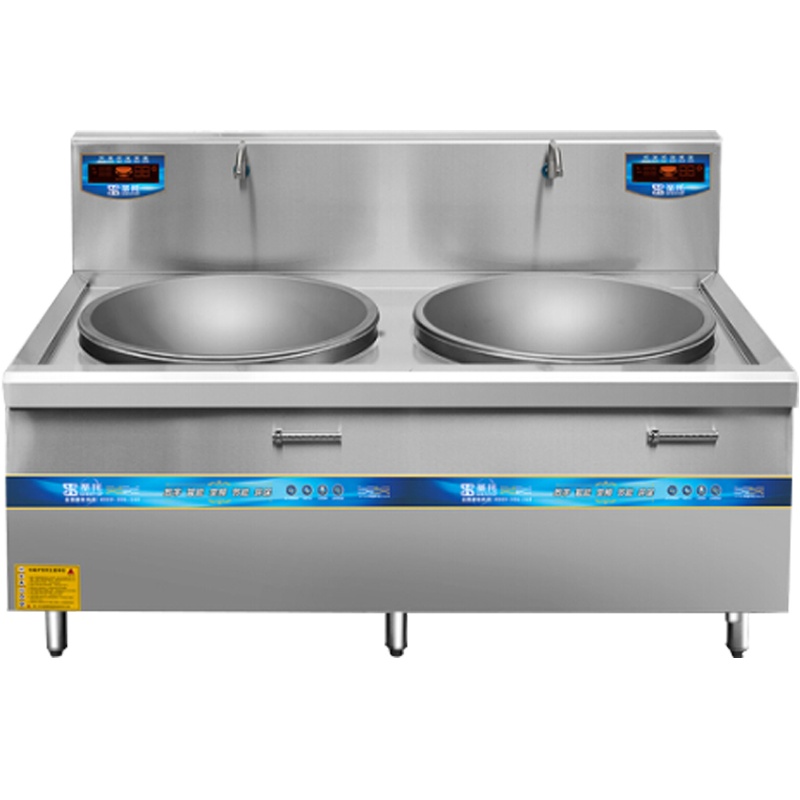 圣托(Shentop)大功率商用电池炉 12kW双灶电磁炉 不锈钢双炒电磁灶 双头电磁大锅灶 STC-B1500