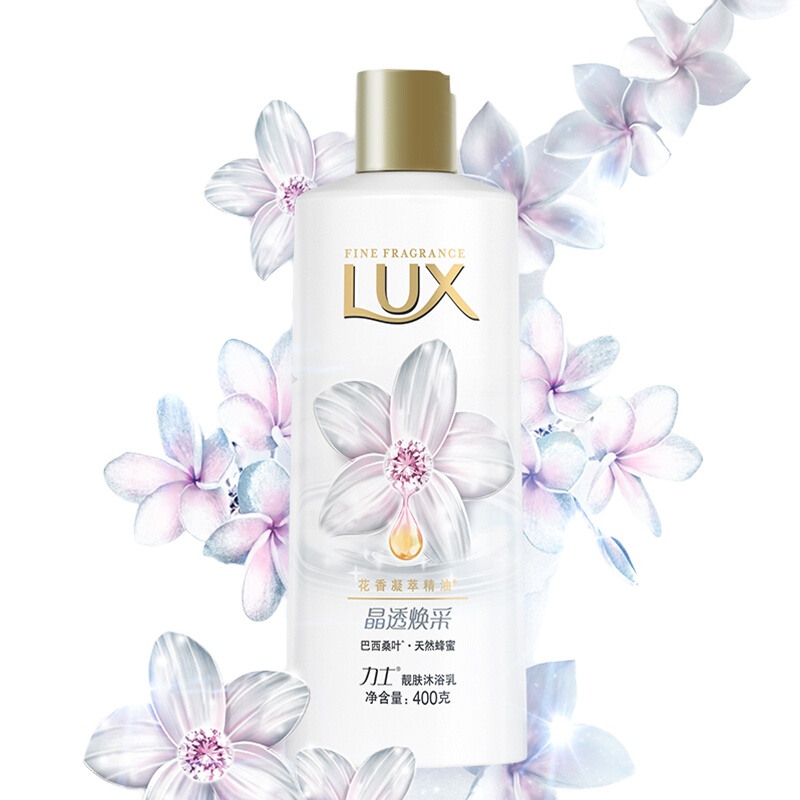 力士(LUX) 靓肤沐浴露 晶透焕采400ml单瓶装 (4瓶起发)