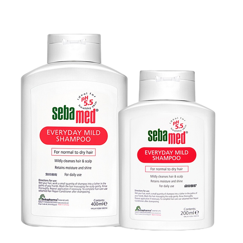 施巴 温和洗发液德国进口洗发液套装400ml+200ml（进口弱酸配方）