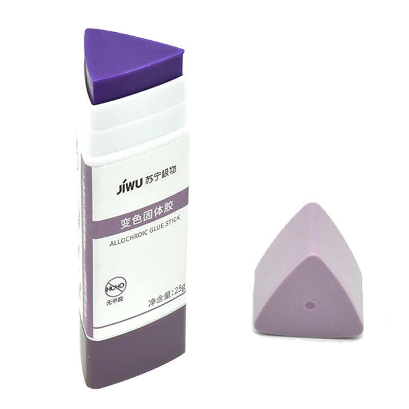 苏宁极物25g棱角变色固体胶 学生手账手工胶棒 学习办公用品黏胶固体胶胶棒 1支