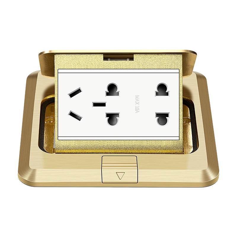 公牛地插五5孔地插全铜防水7孔带阻尼隐藏式地插地面弹起式电源插座