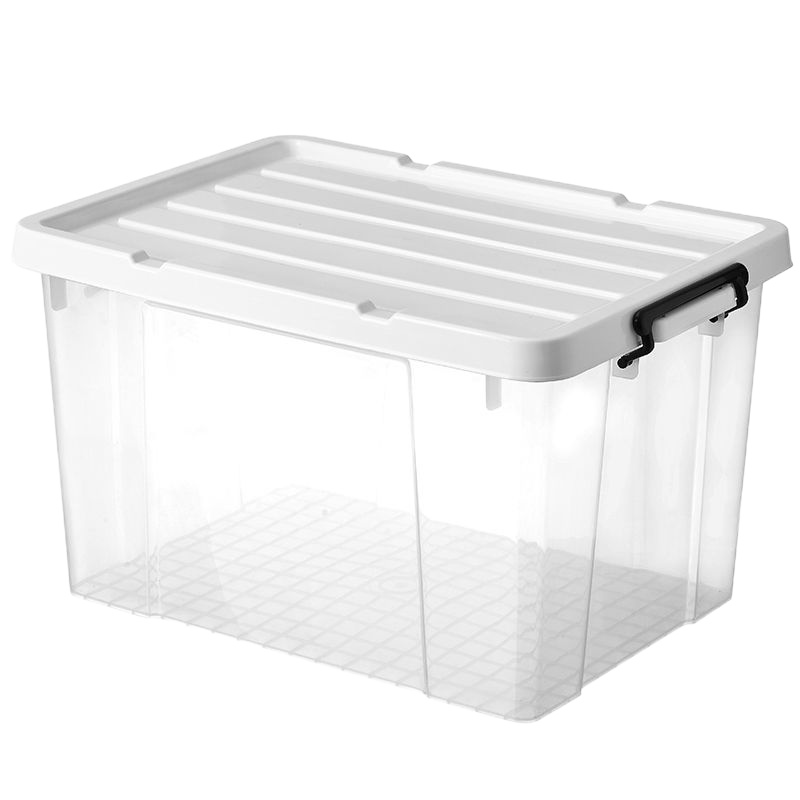 高品质透明塑料收纳箱特大号衣服被子玩具储物箱零食整理箱收纳盒 象牙白(加厚款) 小号180:长24宽18高16厘米