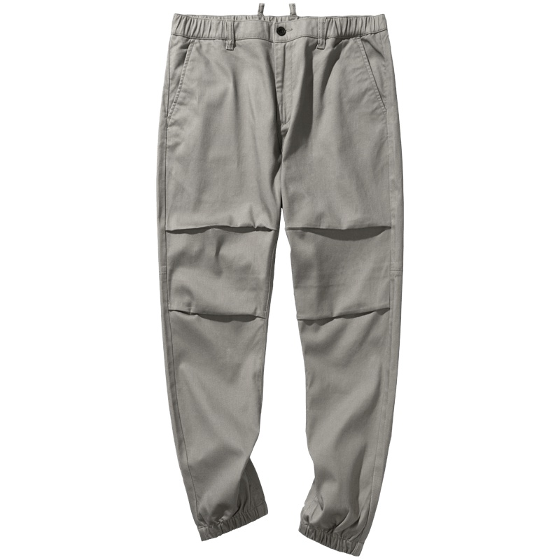 千纸鹤青年休闲裤男2019秋季 商务宽松半松紧裤腰束脚裤70220