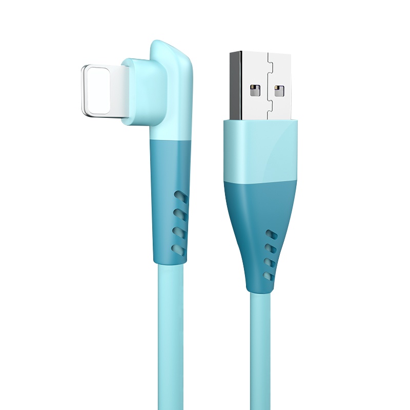 苹果数据线iPhone12快充11pro手机7充电线max器8plus加长X冲电5s弯头塔菲克1.5m[樱花粉]一条装