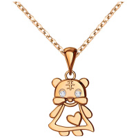 梦克拉   18k金钻石吊坠 童趣 虎小妹