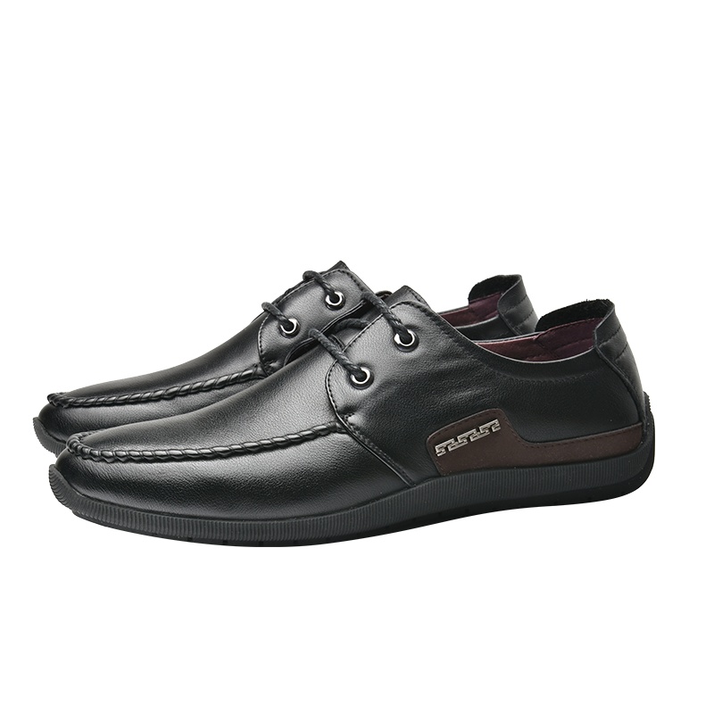 手缝商务男鞋一脚蹬男士休闲鞋皮鞋男豆豆鞋