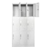 钜晟 办公柜 钢制铁皮储物柜换衣柜存包柜带锁碗柜鞋柜9门更衣柜 JS007