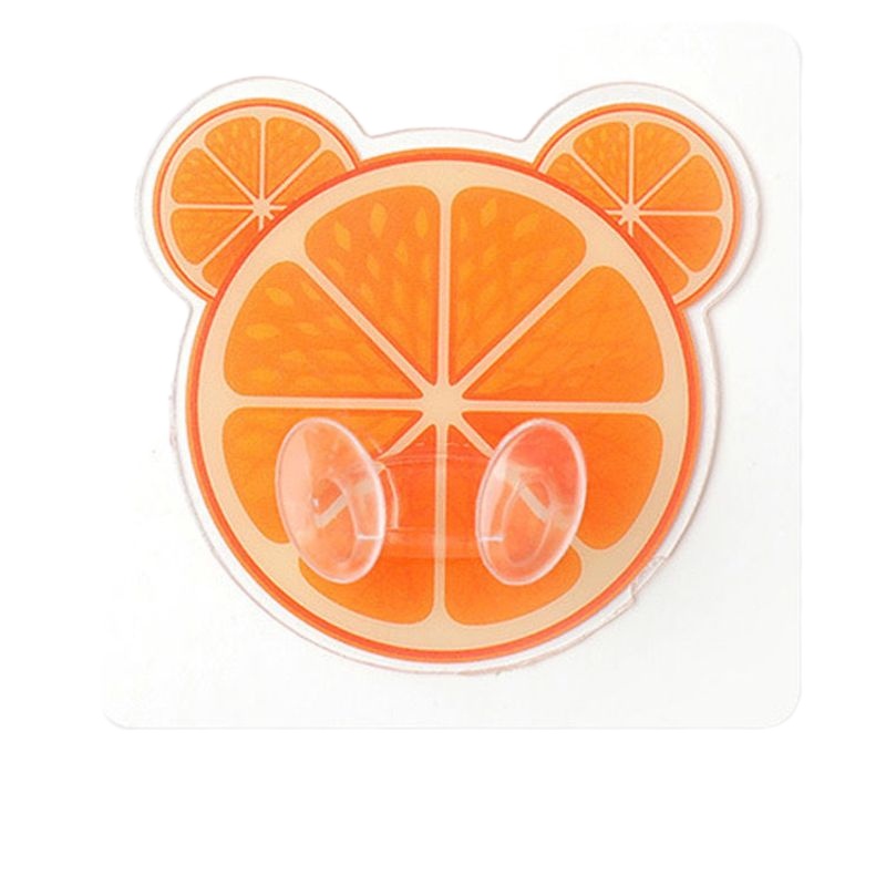 插头挂钩无痕插头固定器免打孔电源线收纳挂架壁挂粘钩手机支架 橙子 一个装