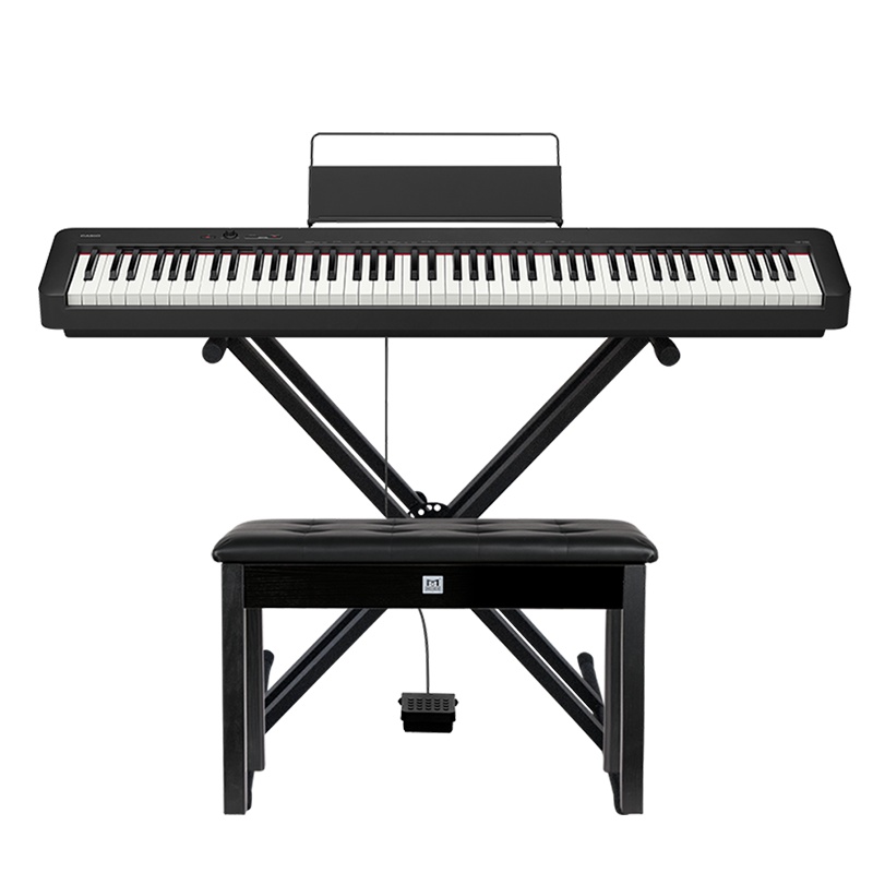 卡西欧(CASIO)电钢琴 EP-S120通用便携式88键重锤时尚考级数码钢琴套机(黑色单机+X架+延音踏板)