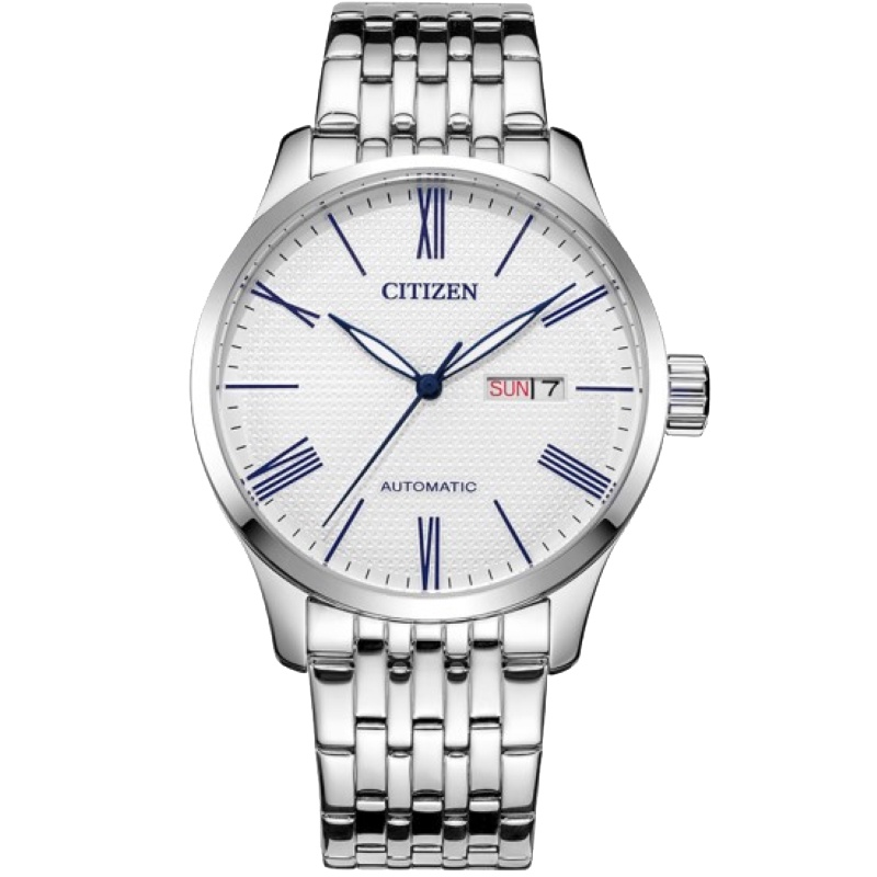 国行 西铁城(CITIZEN)自动机械不锈钢表带蓝色指针商务简约男表NH8350-59BB