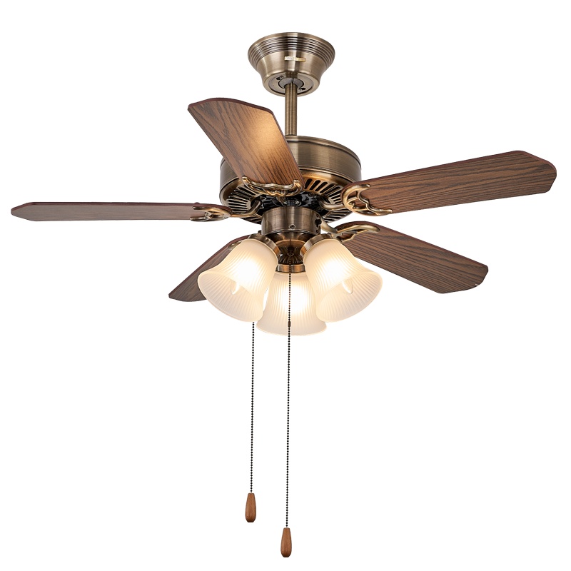 雷士(NVC)雷士美式复古餐厅吊灯风扇灯吊扇灯隐形扇叶卧室客厅房间遥控灯具