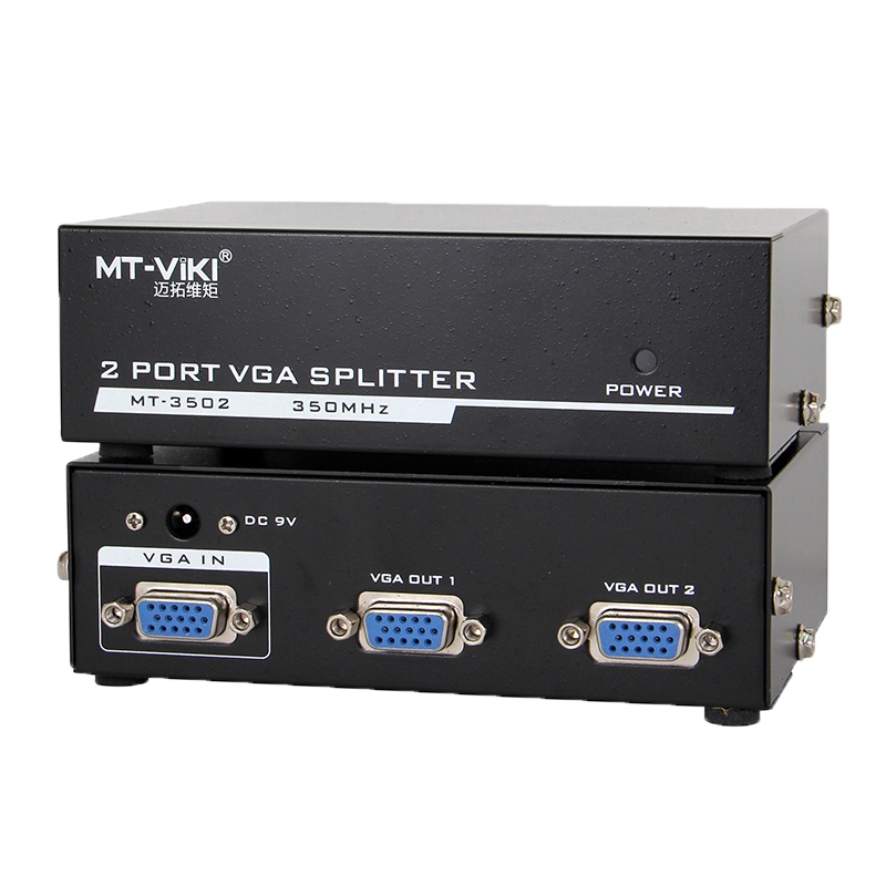 迈拓维矩MT-3502 vga分配器一分二分频器一进二出高清vga分屏器1分2