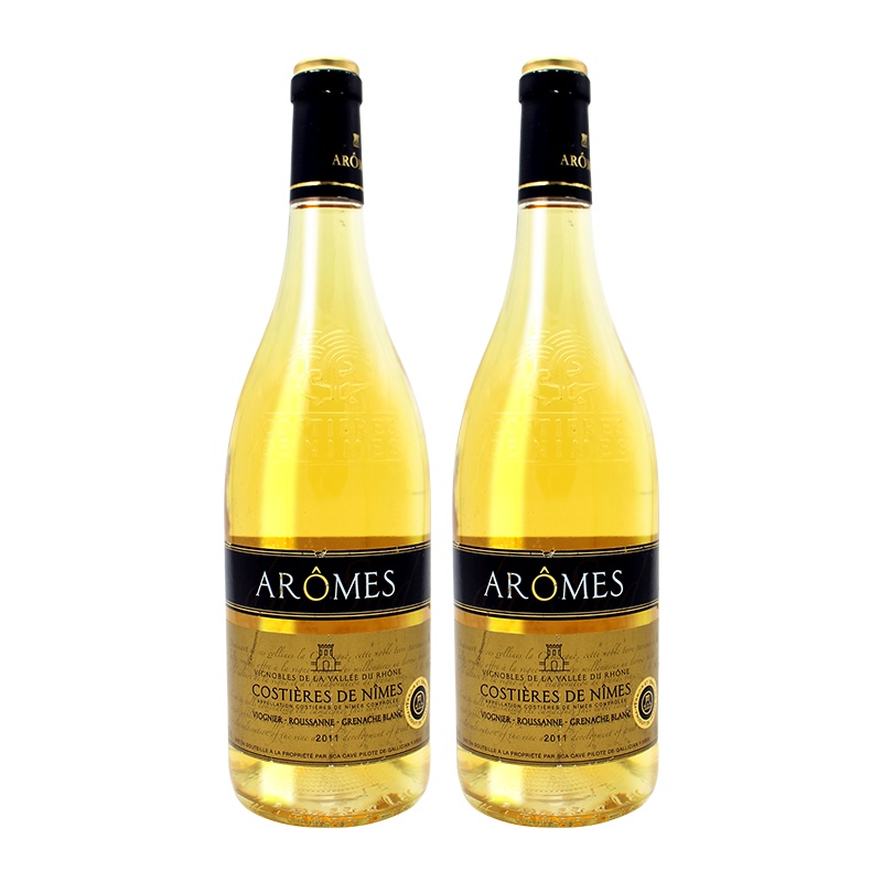 法国原瓶进口葡萄酒 奥莫斯妮默山肩白葡萄酒 干白葡萄酒 Arome 双支装750ml*2