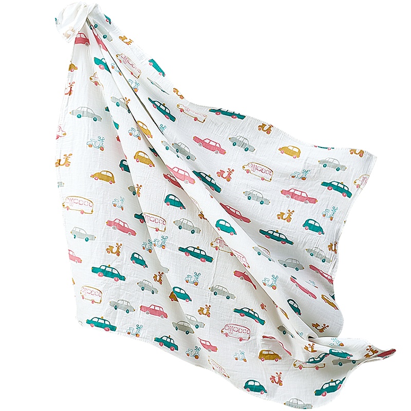 babycare新生婴儿襁褓包巾 防惊跳睡袋包被初生宝宝抱被纯棉春夏薄 120*120cm 特尔利花园