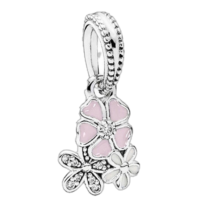 [直营]潘多拉(PANDORA) 诗意绽放花卉 珐琅 925银 吊坠串饰 女士 791824ENMX