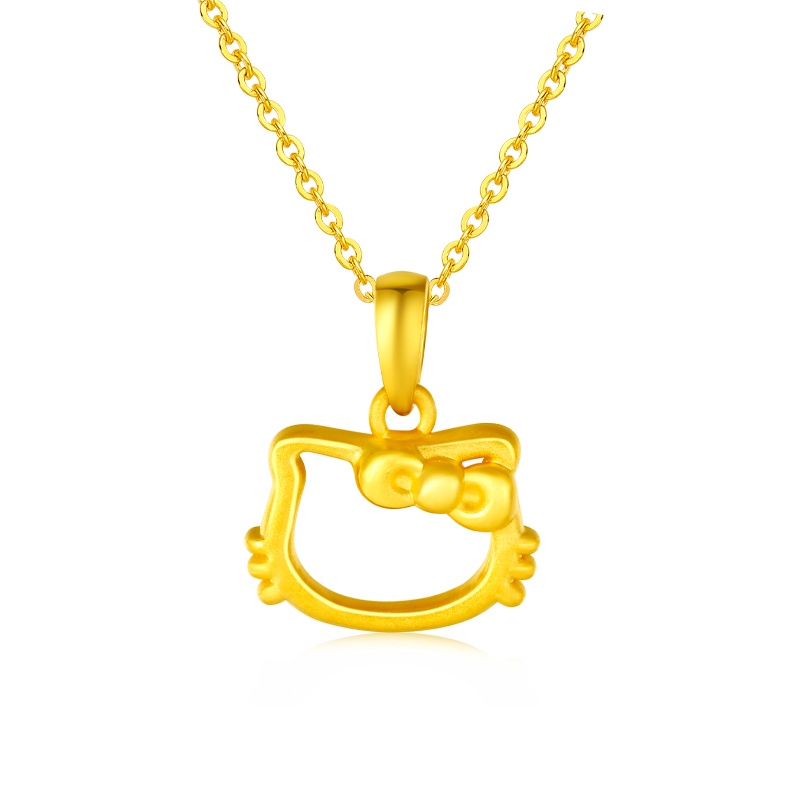 周贝贝珠宝 黄金足金吊坠 KT猫3D硬金女生款吊坠 生日礼物 ZHJD0011