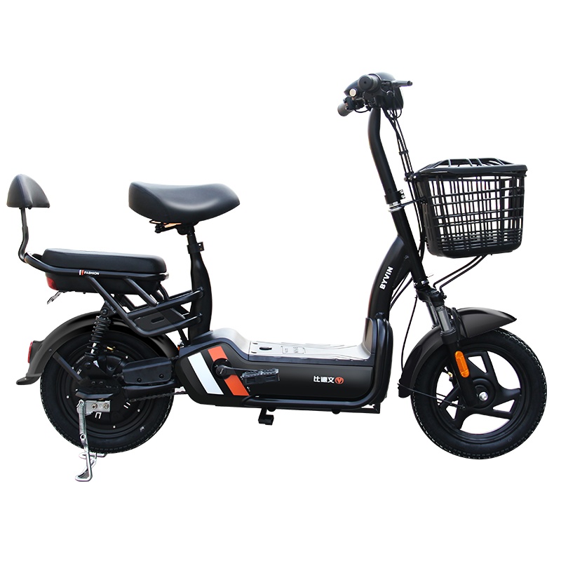 比德文电动车48v12ah可拆卸锂电池小型电瓶车男女电动自行车助力车代步车 云豆 油光黑