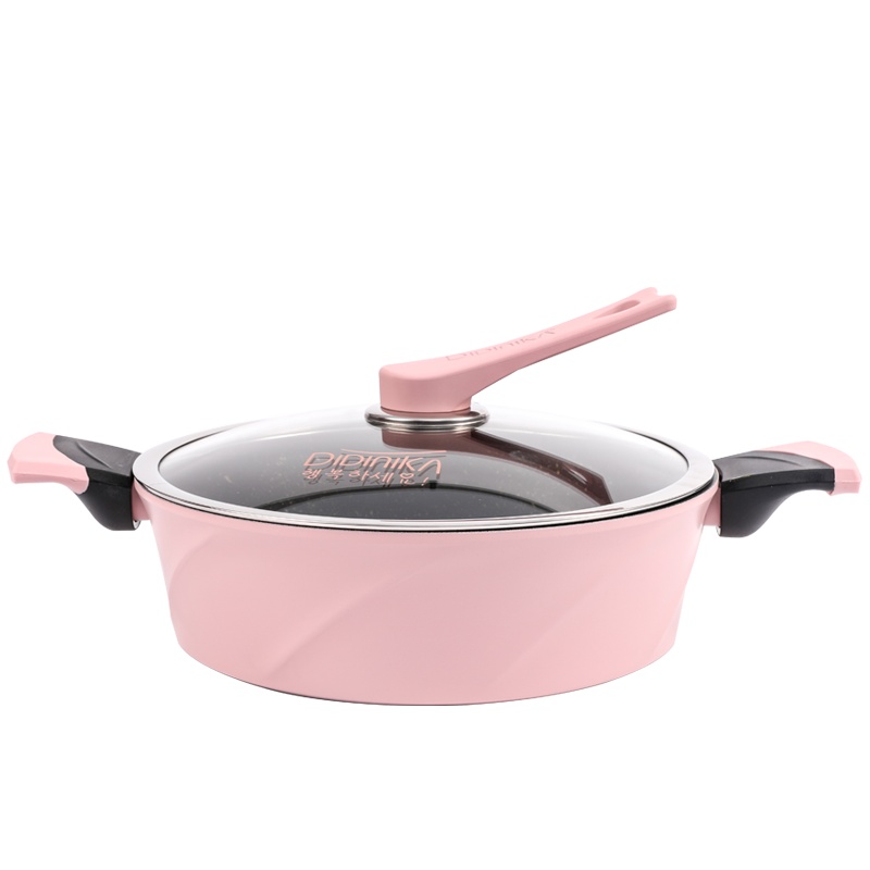 迪迪尼卡(Didinika)2019新款28cm浅汤锅家用麦饭石不粘锅多功能双耳煮锅