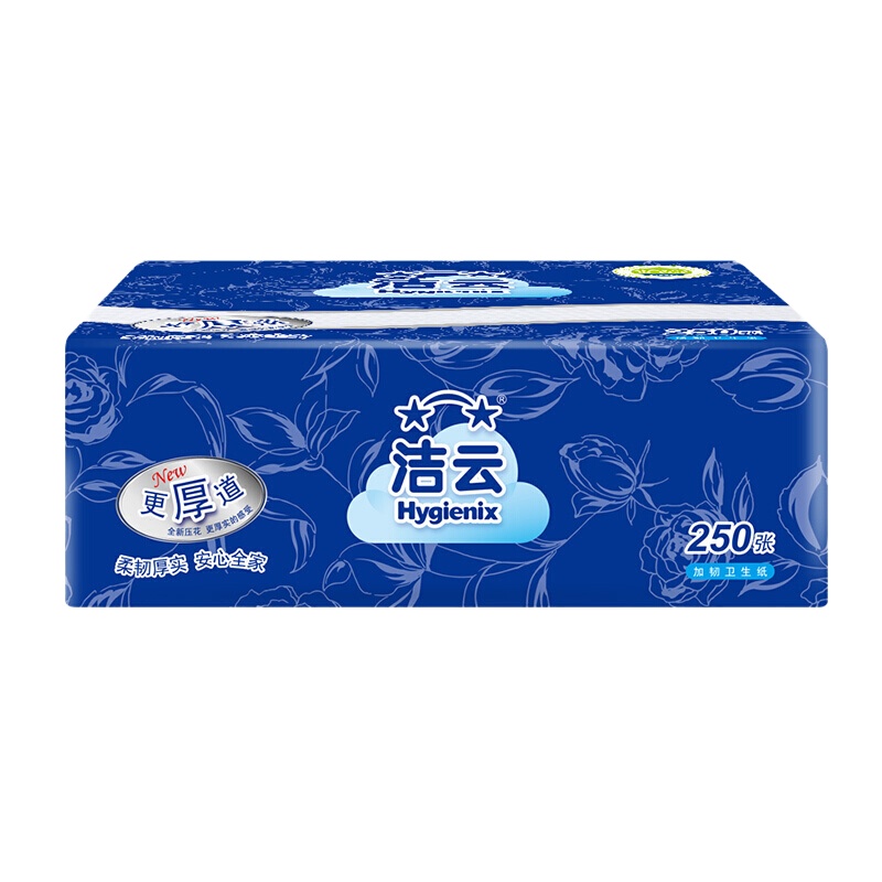 洁云 加韧卫生纸 250张/包 3包/提 12提/箱(箱)