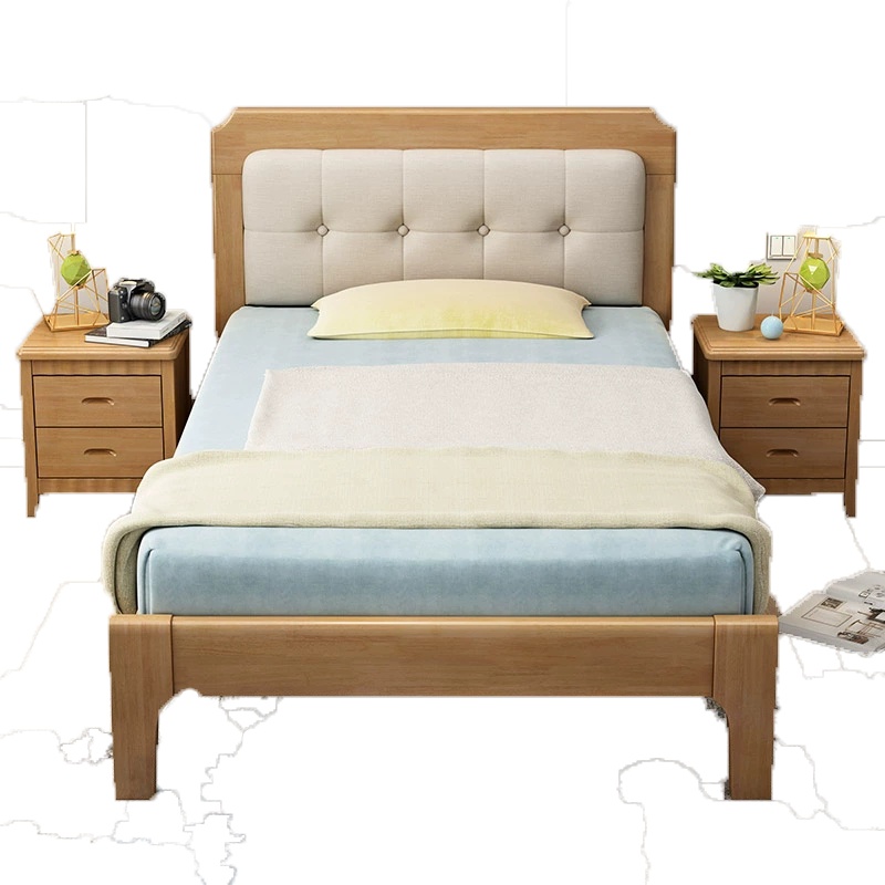 阳采 北欧实木床 高箱储物床