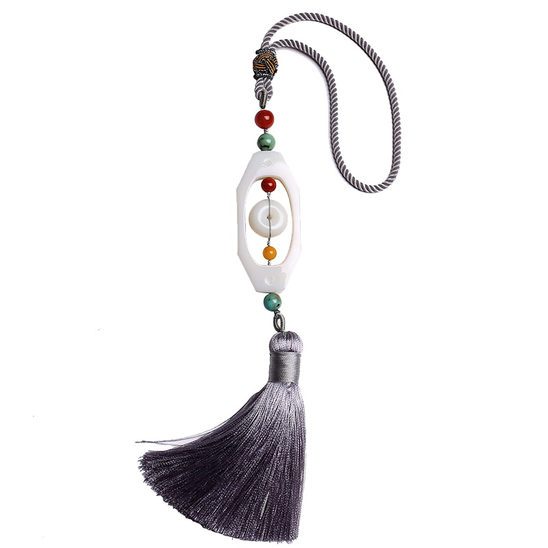 印象眸 和田玉汽车挂件 手工编织时光如梭车载挂件饰品 附送证书