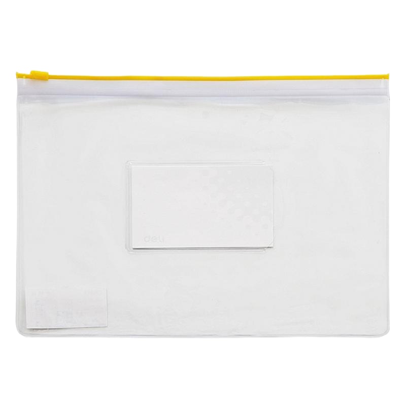 得力5524拉链袋(混)(只)加厚文件 袋透明网格拉链袋 公文档案袋 资料袋 办公用品(12个/组)