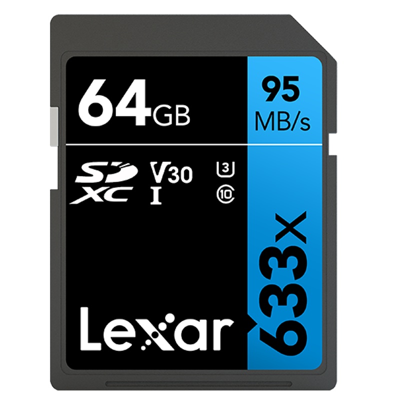[免邮]雷克沙(Lexar)64G SD卡 633X class10 U3 V30相机存储卡读95MB/s写45MB/s