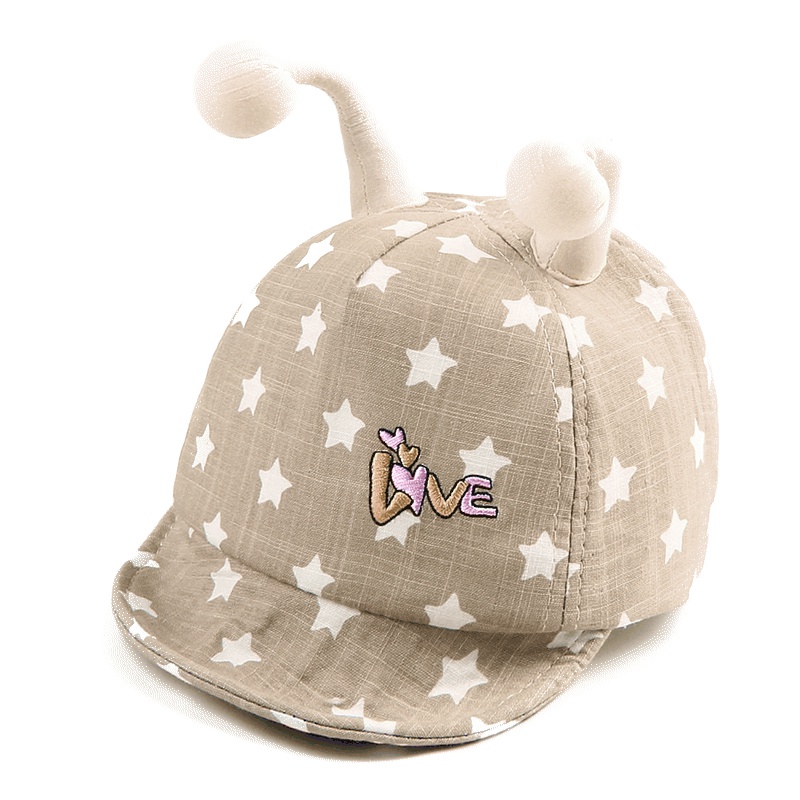 milky friends儿童春秋鸭舌帽0-2岁小孩可爱天线宝宝帽子男女童棒球帽软檐帽宝宝棉布凉帽