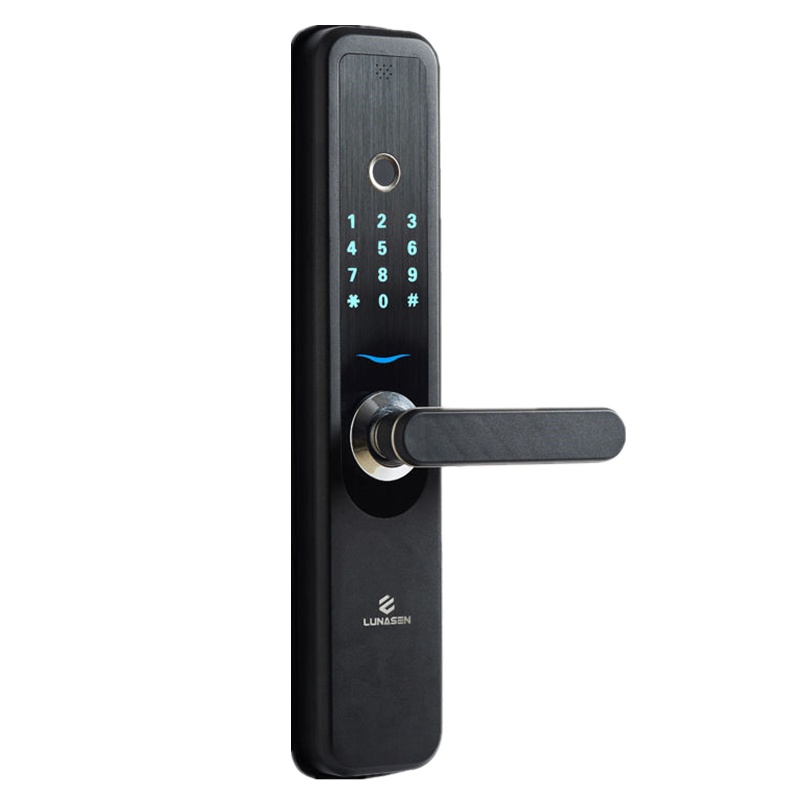 指纹锁家用智能锁密码锁电子门锁防盗门大门酒店民宿刷卡锁 亚光黑