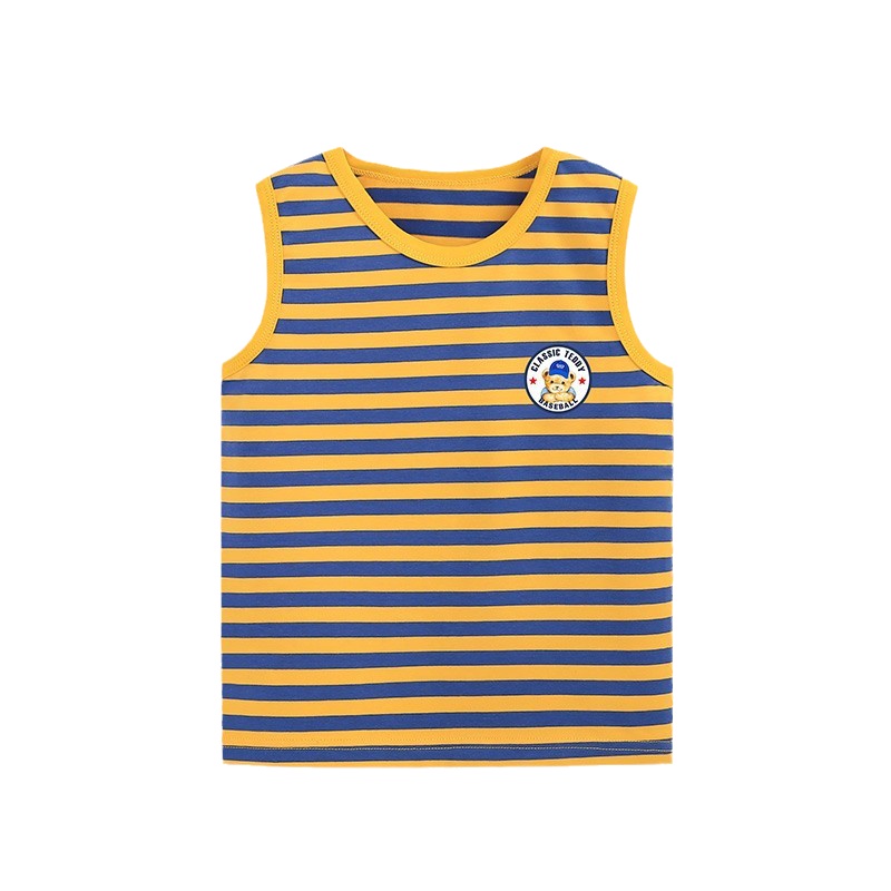 精典泰迪儿童薄条纹背心2021夏季新款男童无袖上衣