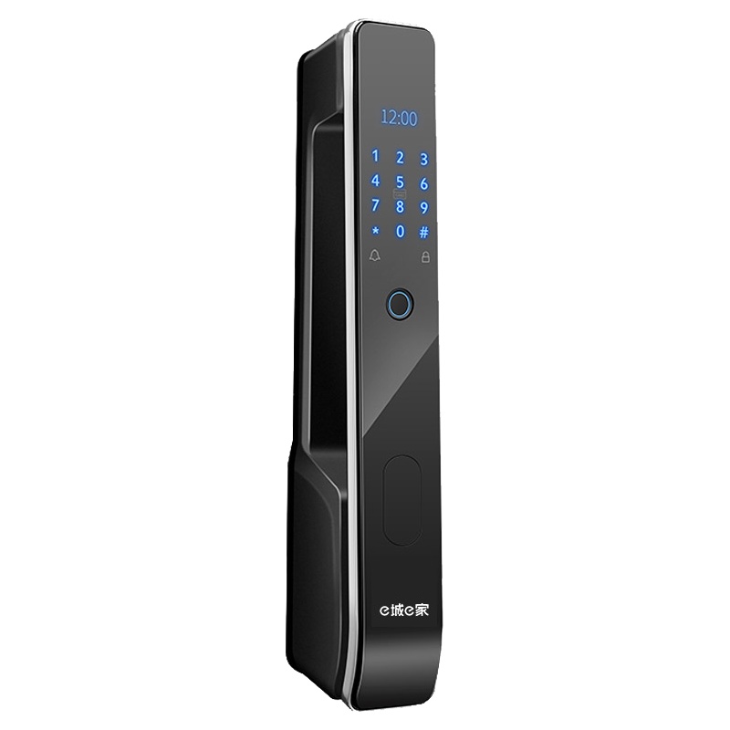 e城e家 智能门锁 E53 智能自动型 指纹感应刷卡家用防盗门c级锁芯智密码锁电子锁