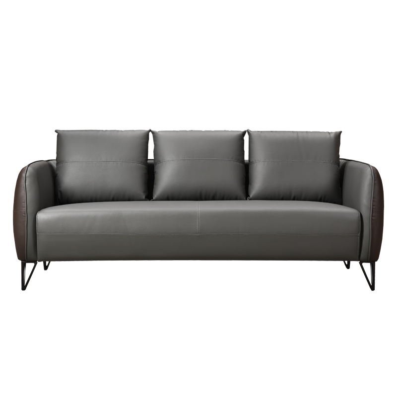 永格办公沙发商务真皮三人位会客接待现代简约办公室沙发茶几组合套装