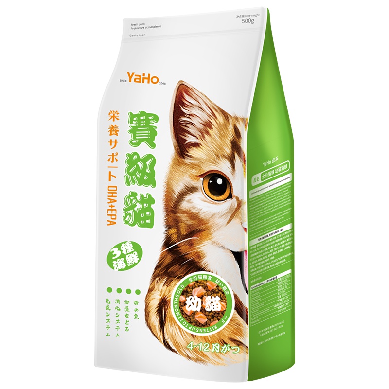 YAHO亚禾 幼猫粮4-12月奶糕猫粮营养增肥发腮500G全价高蛋白 幼猫 幼猫