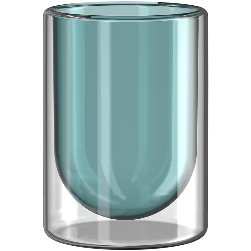 苏宁极物 吻吻鱼 悬浮彩色玻璃双层凉水杯