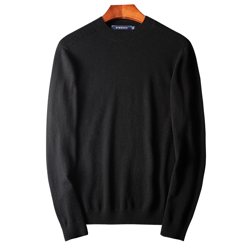 雅鹿男装100%棉羊毛秋冬季新款休闲保暖毛衣男士羊毛衫A11055803