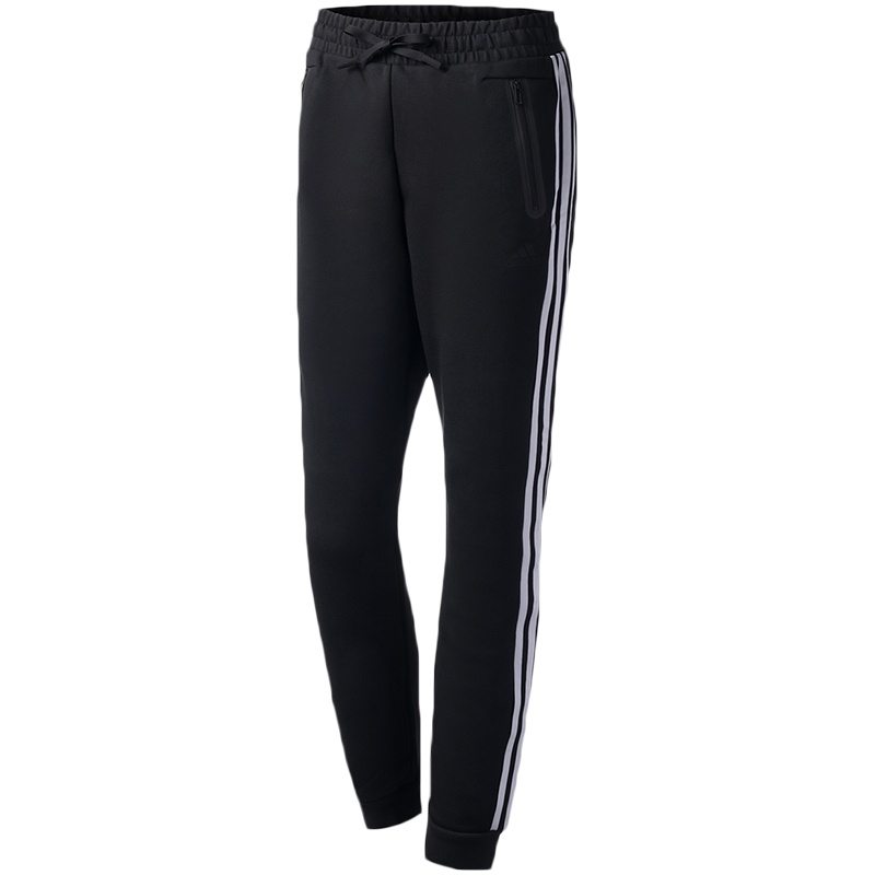 【自营】阿迪达斯女服运动长裤针织三条纹跑步休闲运动裤FI9277